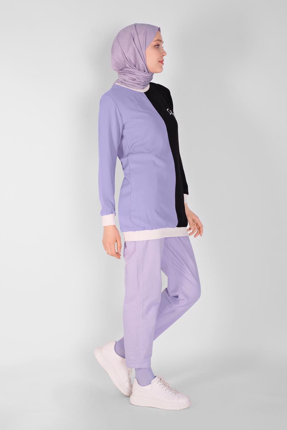 Vêtements hijab POURPRE TUNIQUE IMPRIMÉE TROIS COULEURS 1571