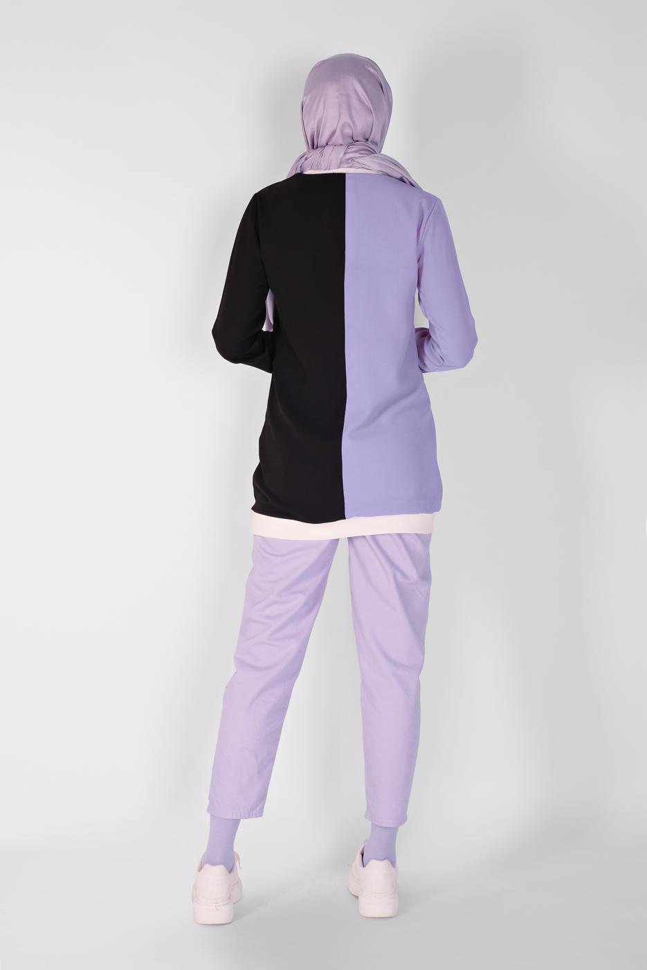 Vêtements hijab POURPRE TUNIQUE IMPRIMÉE TROIS COULEURS 1571