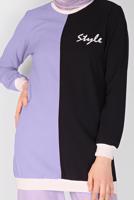 Vêtements hijab POURPRE TUNIQUE IMPRIMÉE TROIS COULEURS 1571