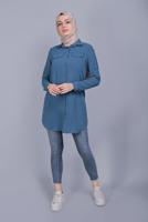 Hijab clothing NAVY BLUE TUNIC WITH POCKETS 1881 