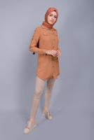 Hijab clothing ORANGE TUNIC WITH POCKETS 1881 