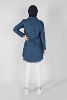 Vêtements hijab BLEU MARINE TUNIQUE EN JEAN BRODÉ  2030 