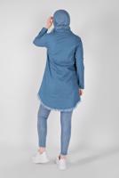 Hijab clothing NAVY BLUE EMBROIDERED DENIM TUNIC  2030 