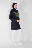 Hijab clothing NAVY BLUE PRINTED TUNIC 2106 