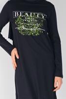 Hijab clothing NAVY BLUE PRINTED TUNIC 2106 