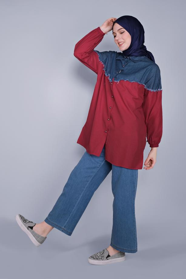 Hijab-Kleidung  MİX KUMAŞLI PAMUKLU TUNİK  2626  - TRENDTESETTÜR