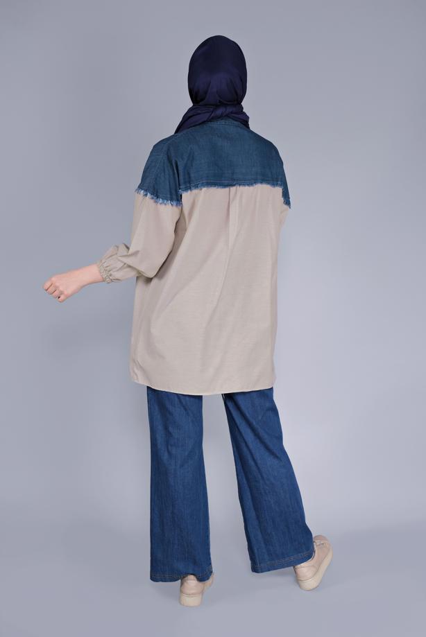 Hijab-Kleidung  MİX KUMAŞLI PAMUKLU TUNİK  2626  - TRENDTESETTÜR