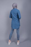 Vêtements hijab BLEU MARINE TUNIQUE BOUTONNÉE 2881 