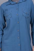 Vêtements hijab BLEU MARINE TUNIQUE BOUTONNÉE 2881 