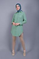 Vêtements hijab VERT TUNIQUE BOUTONNÉE 2881 
