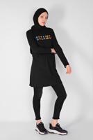 Hijab clothing BLACK PRINTED BASIC TUNIC  3106  