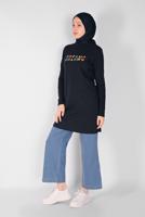 Vêtements hijab BLEU MARINE TUNIQUE IMPRIMÉE 3106  