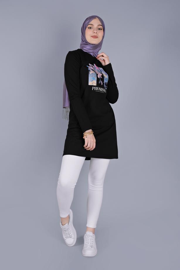 Vêtements hijab  COTTON FLORAL TUNIC 3306  - TRENDTESETTÜR