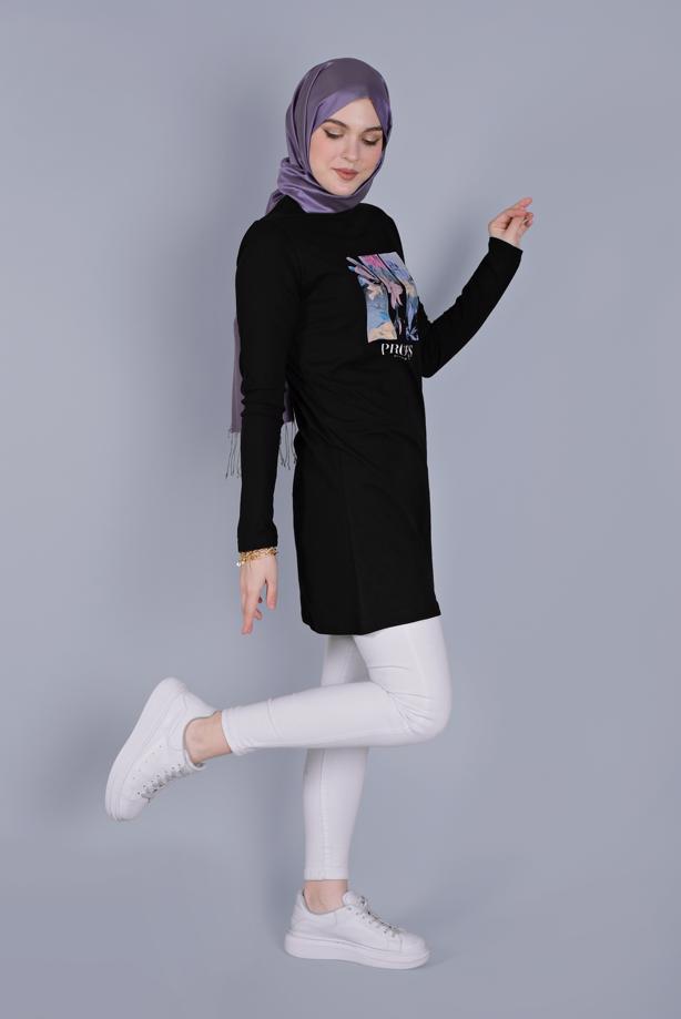 Vêtements hijab  COTTON FLORAL TUNIC 3306  - TRENDTESETTÜR