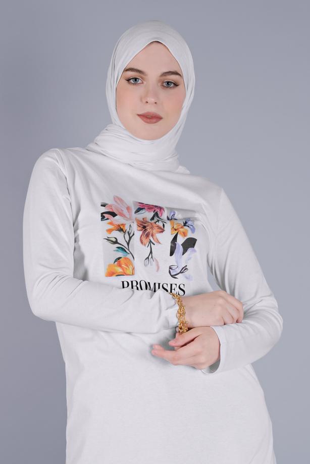 Vêtements hijab  COTTON FLORAL TUNIC 3306  - TRENDTESETTÜR
