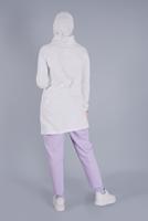 Vêtements hijab BLANC TUNIQUE À FLEURS EN COTON 3306