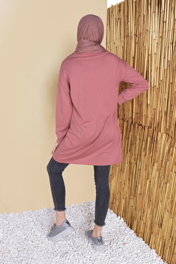 Vêtements hijab POUDRE TUNIQUE DE SURVÊTEMENT IMPRIMÉ 3456 - TRENDTESETTÜR