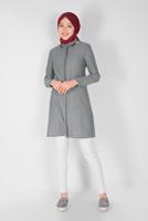 Tesettür giyim SİYAH ALVİNA NAKIŞLI TUNİK  4181  