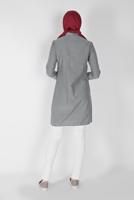 Tesettür giyim SİYAH ALVİNA NAKIŞLI TUNİK  4181  