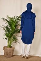 Tesettür giyim LACİVERT BONCUK DETAYLI VOLANLI TUNİK 4201 