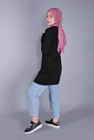 Hijab clothing BLACK COTTON FLOWER PRINTED TUNIC 4206 