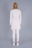 Tesettür giyim BEYAZ PAMUKLU ÇİÇEK BASKILI TUNİK 4206 