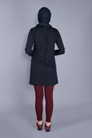 Vêtements hijab BLEU MARINE TUNIQUE EN COTON IMPRIMÉ FLEURS  4206