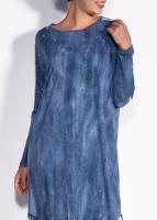 Tesettür giyim LACİVERT  ALVİNA  OMUZLARI ŞERİTLİ TUNİK 4326	