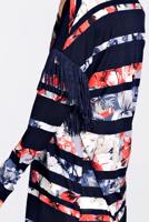 Tesettür giyim LACİVERT ALVİNA PÜSKÜLLÜ VE ÇİÇEK DESENLİ TUNİK 4384