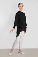 Tesettür giyim SİYAH T 4494 ALVİNA HAZEL TUNİK 38/44 TEK40