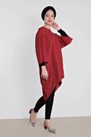 Tesettür giyim KIRMIZI T 4494 ALVİNA HAZEL TUNİK 38/44 TEK40