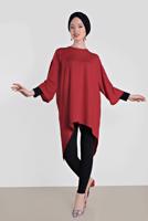 Tesettür giyim KIRMIZI T 4494 ALVİNA HAZEL TUNİK 38/44 TEK40