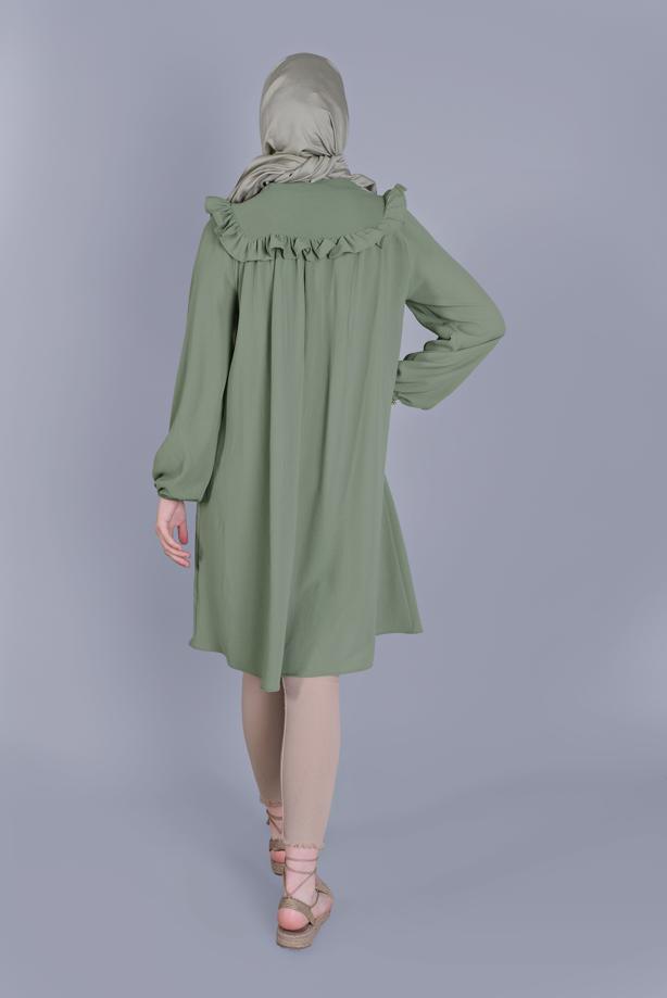 Hijab clothing  TIE DETAIL RUFFLED TUNIC 4536  - TRENDTESETTÜR