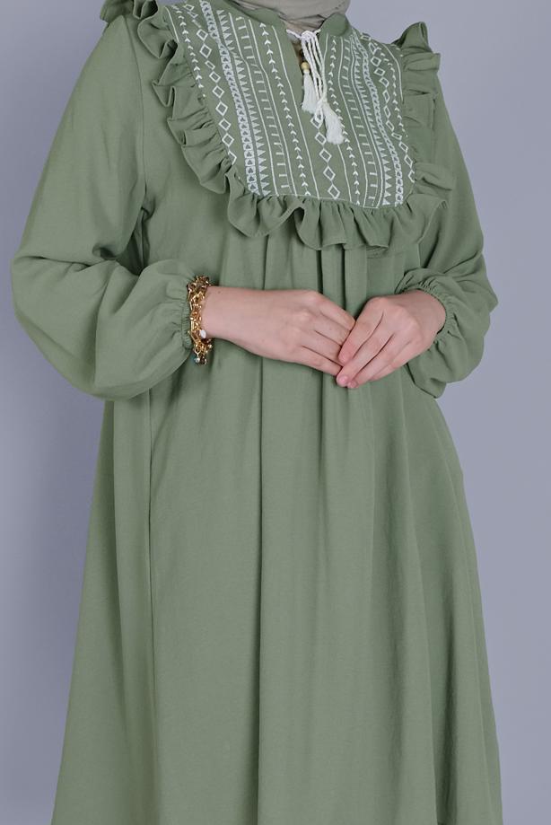 Hijab clothing  TIE DETAIL RUFFLED TUNIC 4536  - TRENDTESETTÜR
