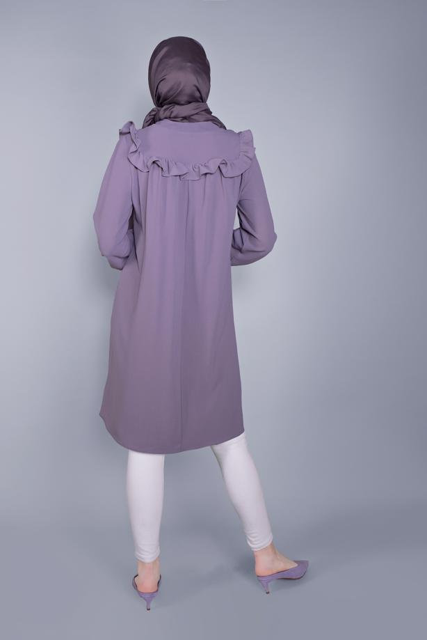 Hijab clothing  TIE DETAIL RUFFLED TUNIC 4536  - TRENDTESETTÜR