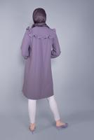Hijab clothing PURPLE TIE DETAIL RUFFLED TUNIC 4536 