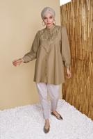 Hijab clothing BROWN BUTTONED SALAS TUNIC 4726 