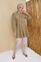 Hijab clothing BROWN BUTTONED SALAS TUNIC 4726 
