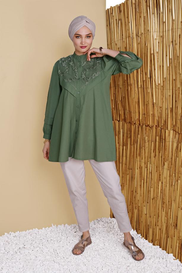 Tesettür giyim  DÜĞMELİ SALAŞ TUNİK 4726 - TRENDTESETTÜR