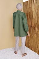 Tesettür giyim HAKİ DÜĞMELİ SALAŞ TUNİK 4726