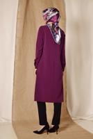 Tesettür giyim MOR ALVİNA ASİMETRİK KESİM KOLYELİ TUNİK T 4862