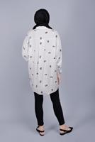 Vêtements hijab ÉCRU TUNIQUE À BOUTONS IMPRIMÉ NUMÉRO 50112