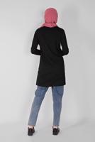 Tesettür giyim SİYAH BASKI DETAYLI TUNİK  5106 