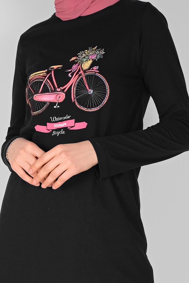 Tesettür giyim  BASKI DETAYLI TUNİK  5106  - TRENDTESETTÜR