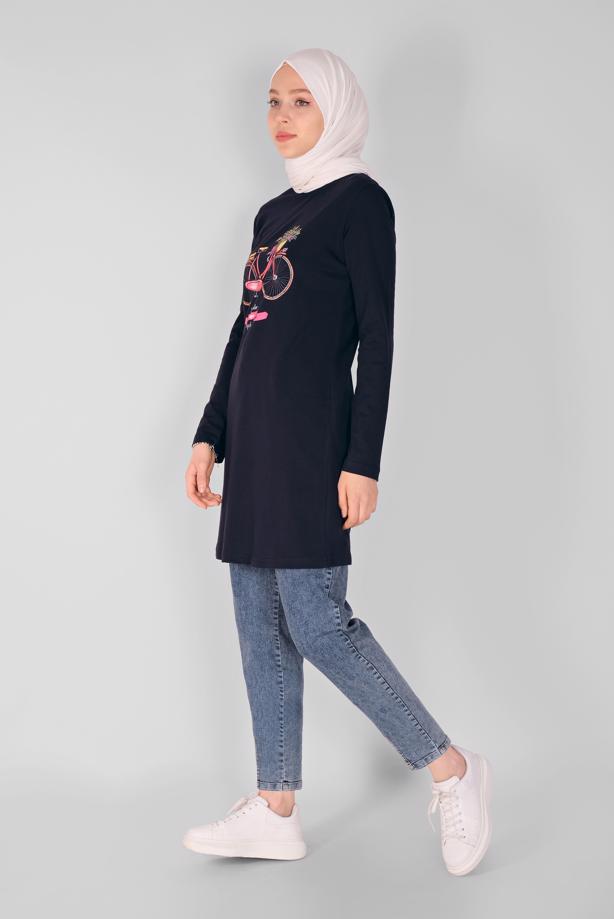 Hijab clothing  PRINTED TUNIC 5106  - TRENDTESETTÜR