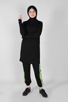 Hijab clothing BLACK BASIC COMBED COTTON TUNIC 6106 