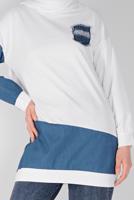 Vêtements hijab CRÈME TUNIQUE COL ROND EN JEAN  6856 