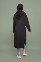 Vêtements hijab NOIR TUNIQUE À CAPUCHE 7003