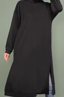 Vêtements hijab NOIR TUNIQUE À CAPUCHE 7003