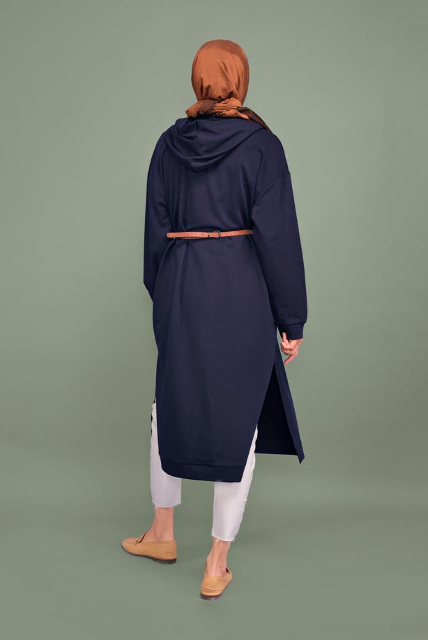 Vêtements hijab  HOODED TUNIC WITH SIDE SLITS 7003  - TRENDTESETTÜR